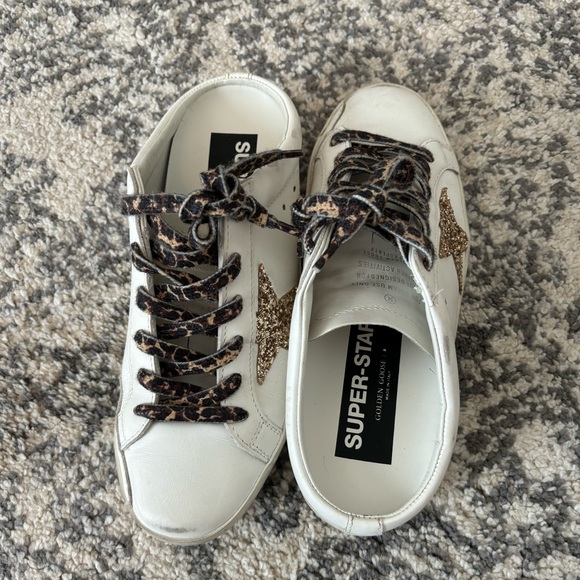 Golden goose superstar Gabot slip on size 8 leopard and gold EUC - Picture 1 of 11